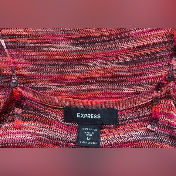 Vtg Express Space Dyed Cami & Cardigan Sweater 2 Piece Set Size Med - Picture 6 of 9